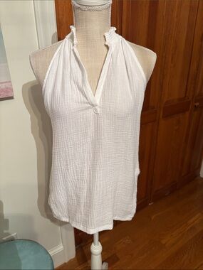 White Halter Neck cotton top